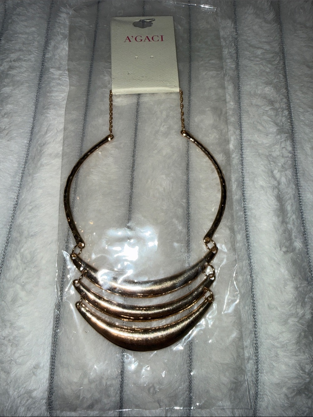 a'gaci Gold Layered Collar Necklace
